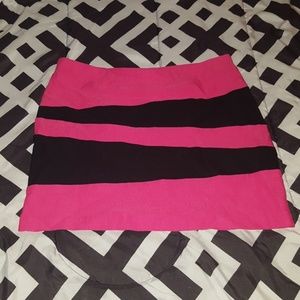 Pink and Black Mini Skirt